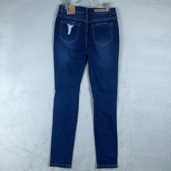 Blue Turtle Tobi Skinny Jeans Super Stretch RH2212 Distressed Womens Blue Size 5 - Picture 2 of 10